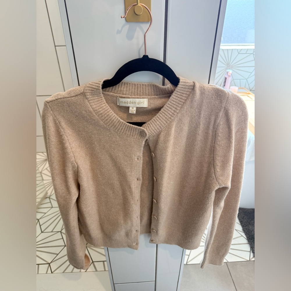 Madden Girl Women's Beige Cardigan